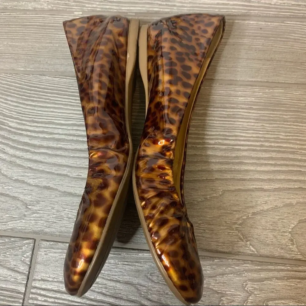 J. Crew patent leather leopard print ballet‎ flats sz 7
